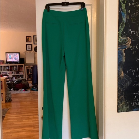 Alice & Olivia Dylan green juniper trouser pant - Picture 5 of 6